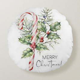 Christmas Candy Cane Round Throw Kissen