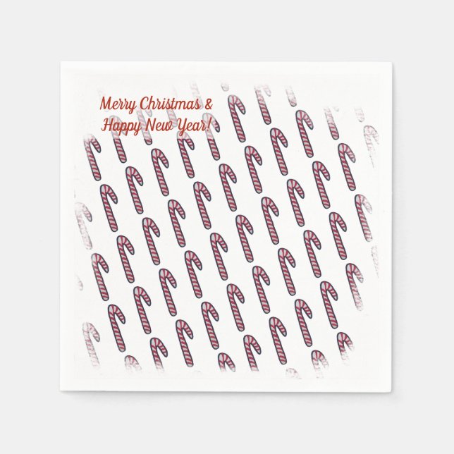 Christmas Candy Cane Serviette (Vorderseite)