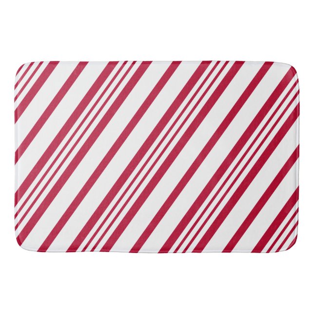 Christmas Candy Cane Stripe Badematte (Vorderseite)