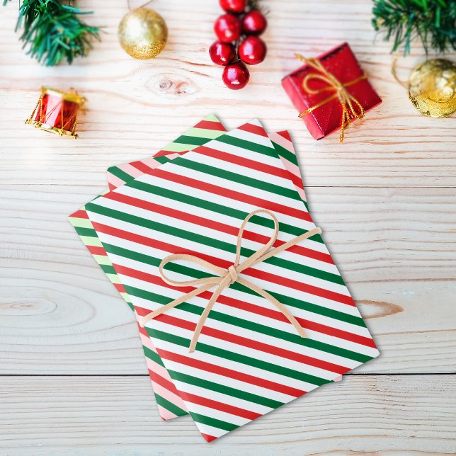 Christmas Candy Cane Stripe set of 3 Geschenkpapier Set (Von Creator hochgeladen)