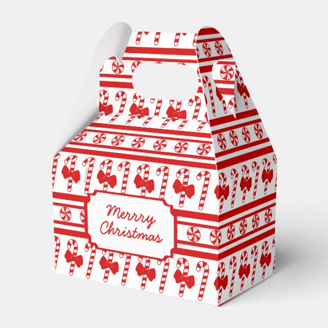Christmas Candy Cane Stripes Geschenkschachtel (Vorderseite)