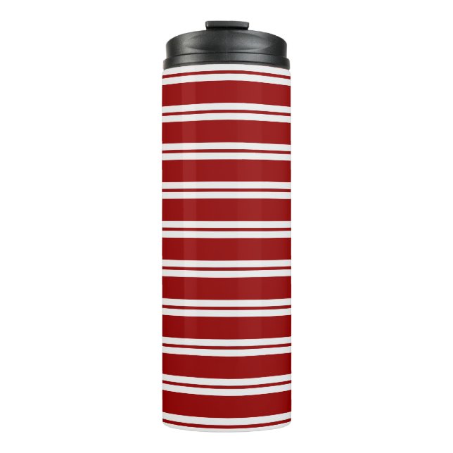 Christmas Candy Cane Stripes Thermosbecher (Vorderseite)