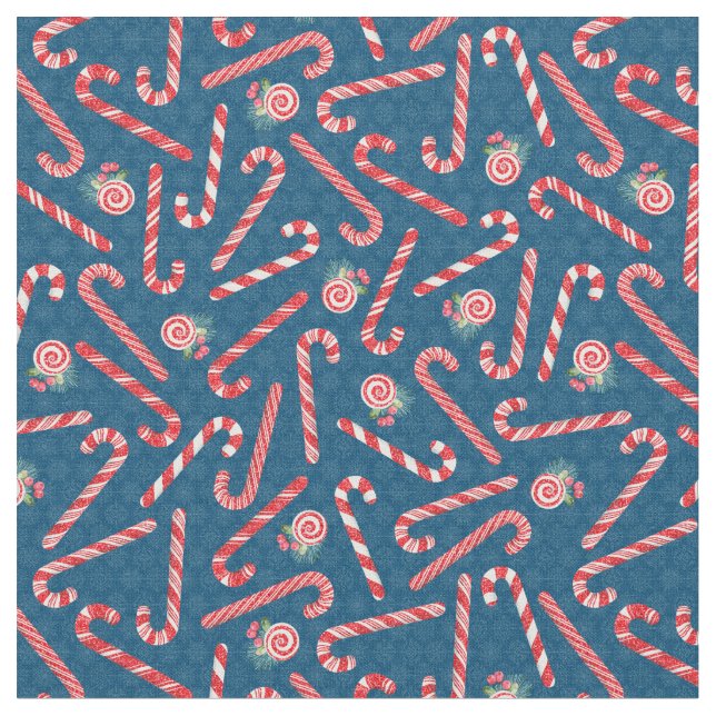 Christmas Candy Canes Fabric Stoff (Nahaufnahme)