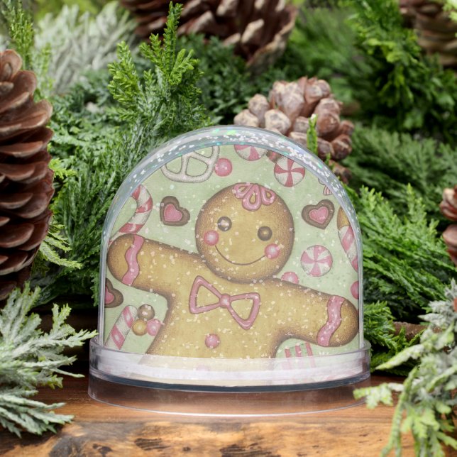 Christmas Candy Gingerbread Cookies Snow Globe  (Hiver)