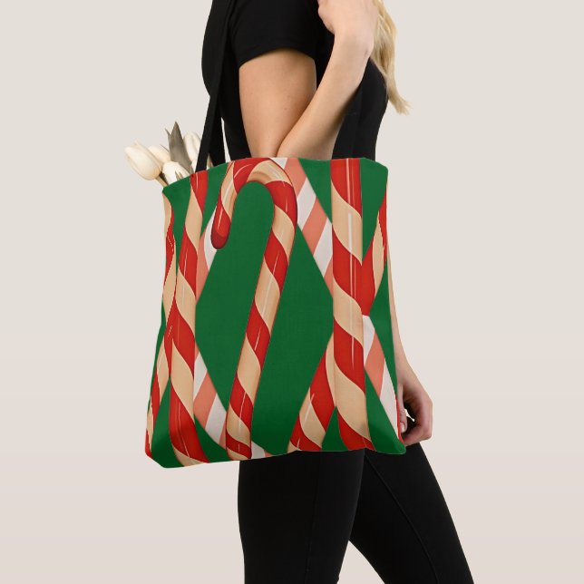 Christmas Candy Red White Vector Design Tasche (Von Nahem)