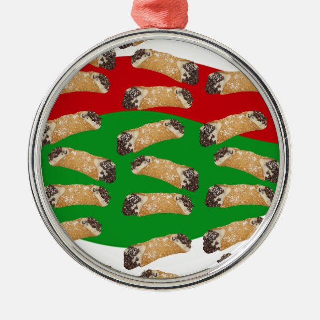 Christmas Cannoli Ornament Aus Metall (Vorne)