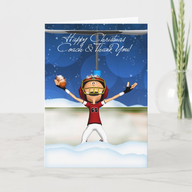 Christmas Card American Football - Thank You Coach Dankeskarte (Vorderseite)