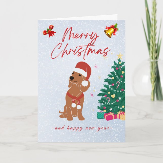 Christmas Card Dachshund Karte (Vorderseite)