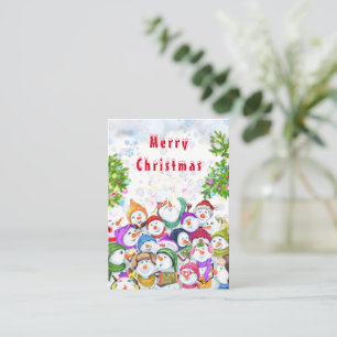 Christmas Card Happy Snowmans Party - Fun Mitteilungskarte