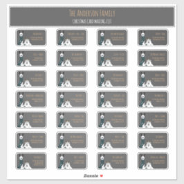 Christmas Card Mailing List Label Set Llama Sheep