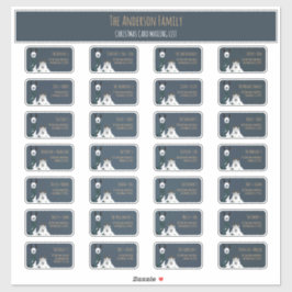 Christmas Card Mailing List Label Set Llama Sheep