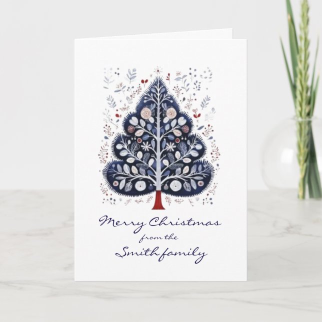 Christmas Card - Scandinavian Christmas Tree Feiertagskarte (Vorderseite)