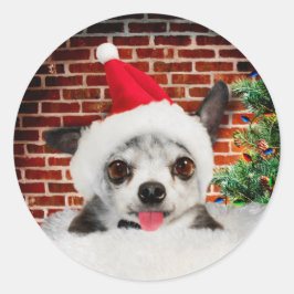 CHRISTMAS CARD UMSCHLAG AUFKLEBER STICKERS CHIHUAH