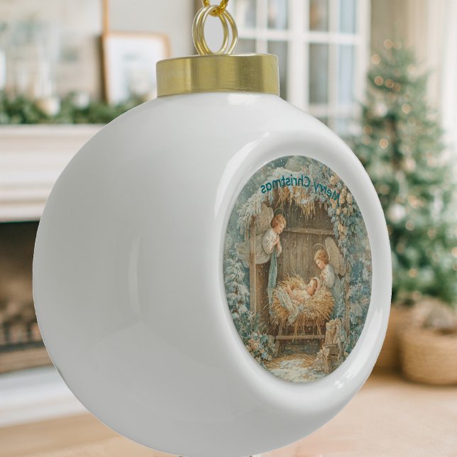 Christmas card with baby Snowflake Framed Ornament (Von Creator hochgeladen)