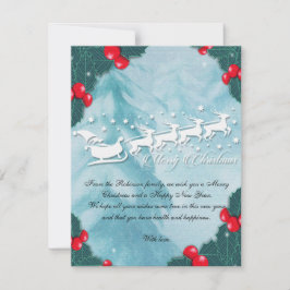 Christmas Card With Santa's Reindeer Dankeskarte