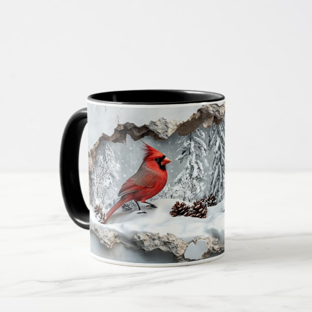 Christmas Cardinal Mug Tasse (Vorderseite Links)