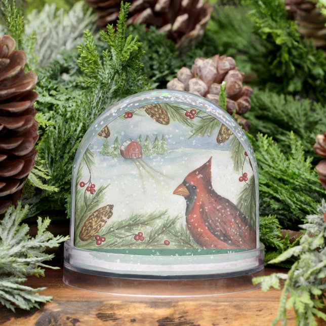 Christmas Cardinal Snow Globe  (Hiver)