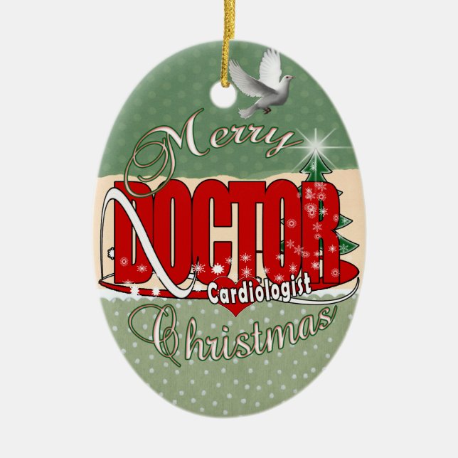 CHRISTMAS CARDIOLOGISTISCHER ARZT KERAMIKORNAMENT (Vorne)