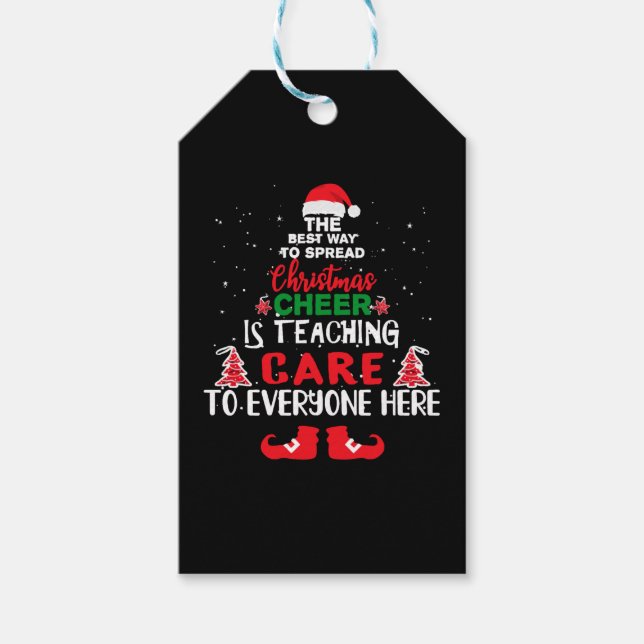 Christmas Care Teachers , Funny Care Teachers Geschenkanhänger (Vorderseite)