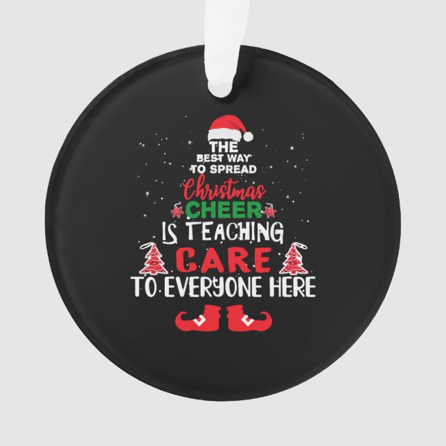Christmas Care Teachers , Funny Care Teachers Ornament (Vorderseite)