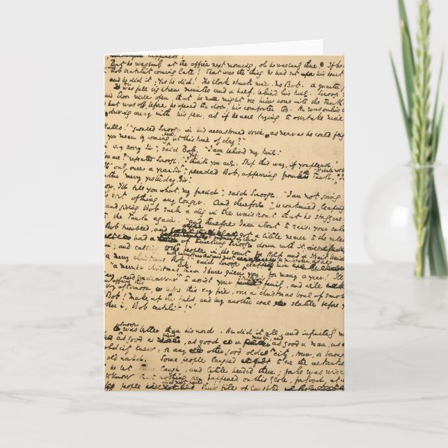 Christmas Carol Original Manuscript Feiertagskarte (Vorderseite)