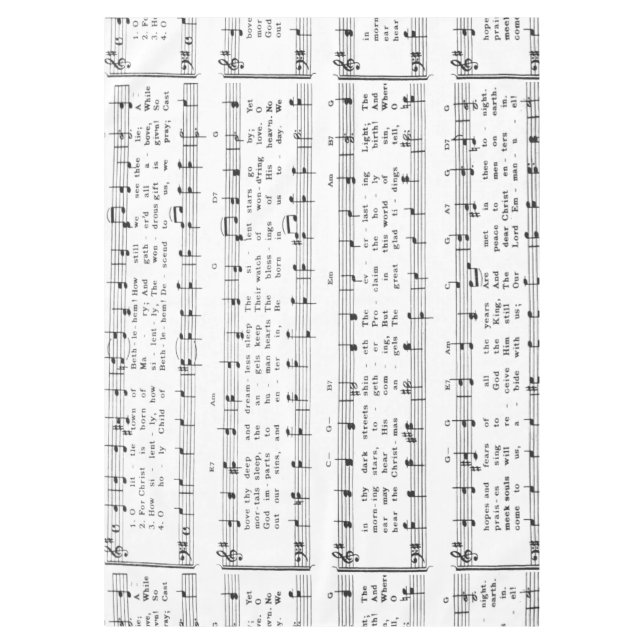 Christmas Carol Sheet Music Tischdecke (Vorderseite)