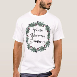 Christmas Carol Venite Adoremus Dominum Latin Mass T-Shirt