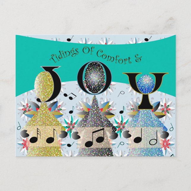 Christmas Carolers Angels Sänger Feiertagspostkarte (Vorderseite)