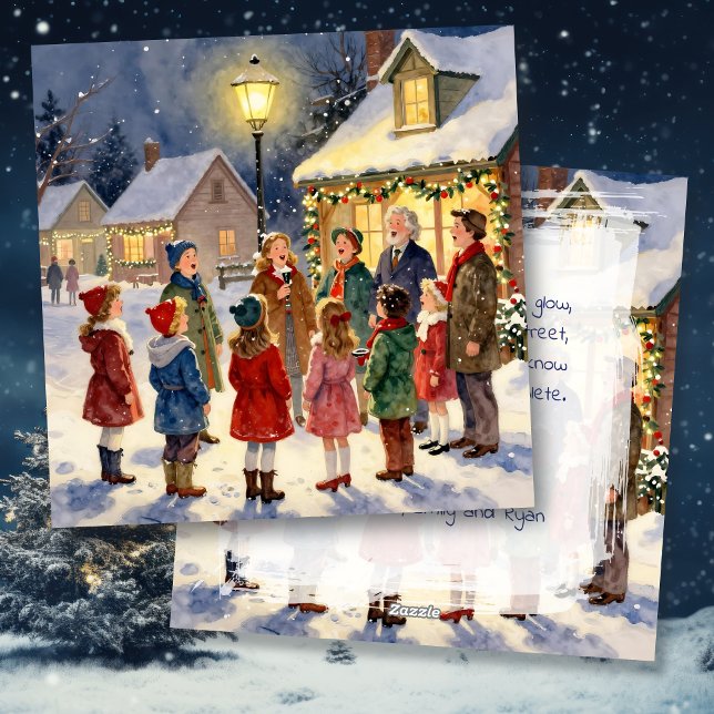 Christmas Carolers Vintage Holiday Feiertagskarte (Von Creator hochgeladen)