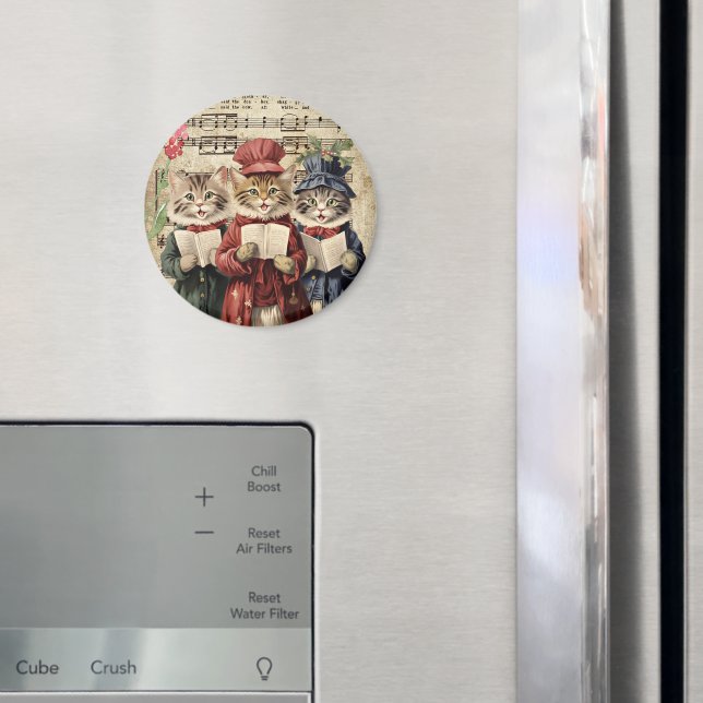 Christmas Caroling Cats Magnet (In Situ (Kühlschrank))