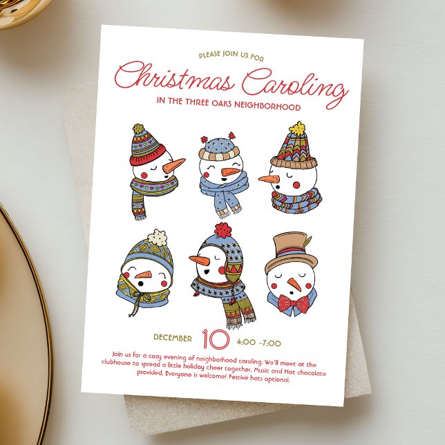 Christmas Caroling Snowmen Holiday Singalong Einladung (Von Creator hochgeladen)