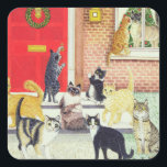 Christmas Carols Quadratischer Aufkleber<br><div class="desc">Christmas Carols Scott Pat / Private Collection / Bridgeman Images</div>