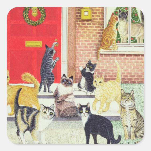 Christmas Carols Quadratischer Aufkleber (Vorderseite)