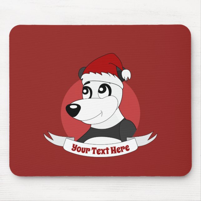 Christmas cartoon with cute panda bear mouse pad mousepad (Vorne)