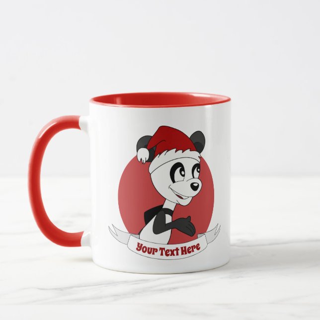 Christmas cartoon with cute panda bear mug (Gauche)