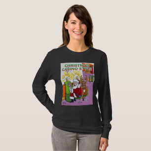 Christmas Casino Style Women Black Long Slav Shirt