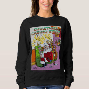 Christmas Casino Style Women Black Sweatshirt