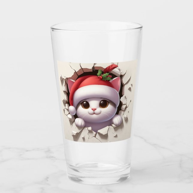 Christmas Cat 3D Glas (Vorderseite)