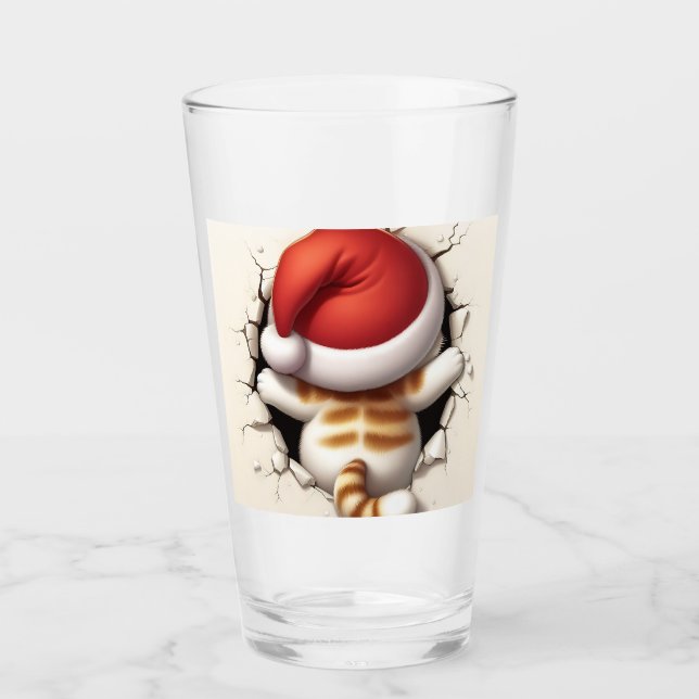 Christmas Cat 3D Glas (Vorderseite)