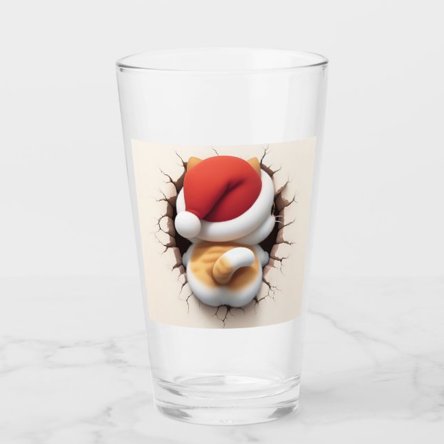 Christmas Cat 3D Glas (Vorderseite)