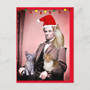 CHRISTMAS CAT ABRAHAM LINCOLN CHAÎNES Cartes posta