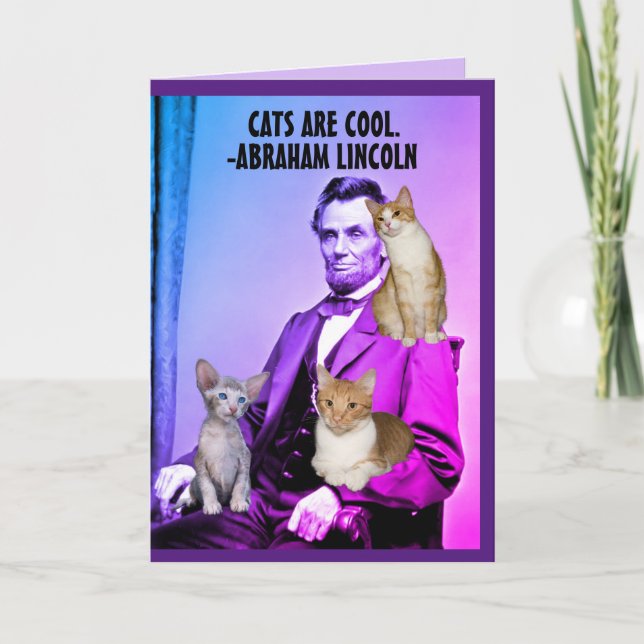 CHRISTMAS CAT ABRAHAM LINCOLN JEGLICHE OCCASIONSKA DANKESKARTE (Vorderseite)