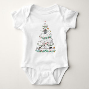 Christmas Cat Funny Tree Funny Funny Baby Strampler
