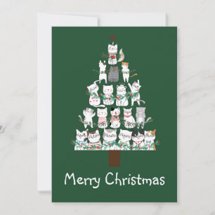 Christmas Cat Funny Tree Funny Funny Einladung