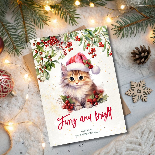 Christmas cat furry and bright feiertagskarte (Von Creator hochgeladen)