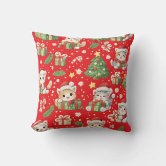 Christmas Cat Gift Pillow Kissen