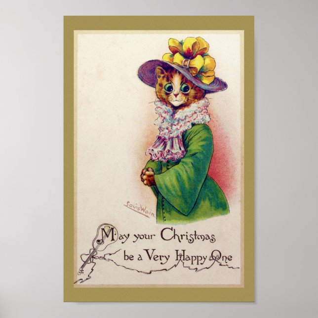 Christmas Cat Lady, Louis Wain Poster (Vorne)
