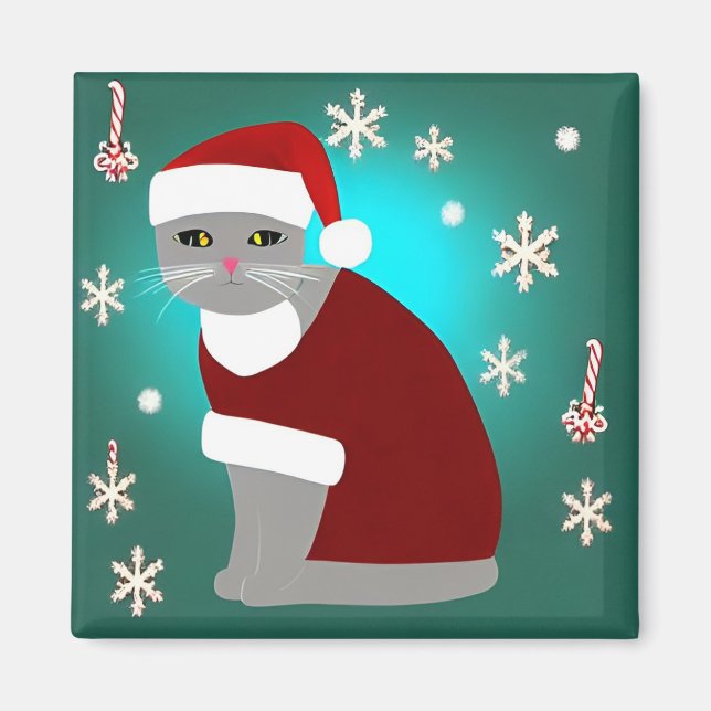 Christmas Cat Magnet (Vorne)
