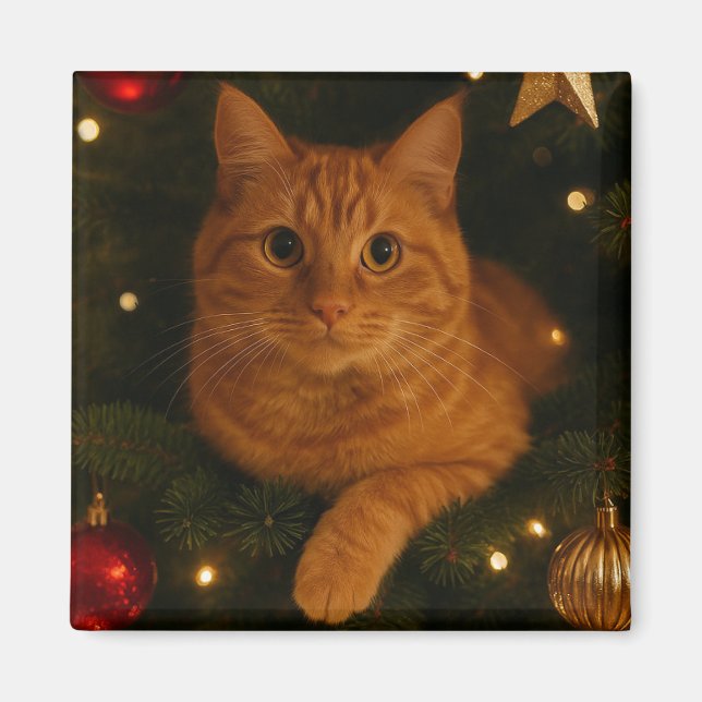 Christmas Cat Magnet (Vorne)