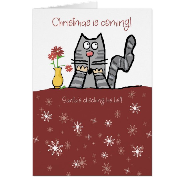 Christmas Cat Not on Père Noël Nice List (Devant)